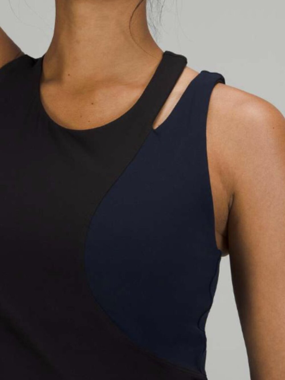 Lululemon Nulu Asymmetrical Yoga Tank Top Black / True Navy